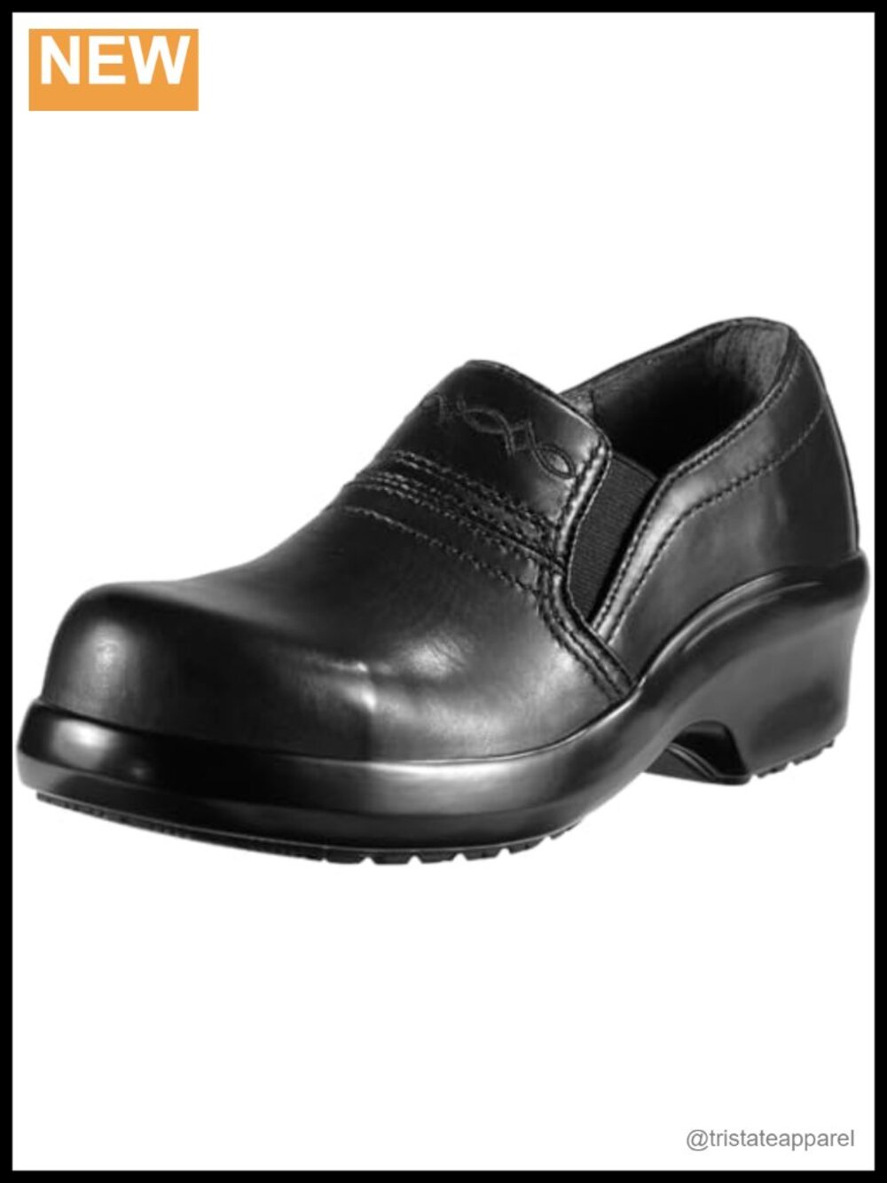 Women's Leather Work Clog Slip-On Composite Toe Safety Shoe